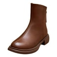 thumbnail image 3 of Mostsola Gogo Ankle Boots for Women Fashion Round Toe Short Boots Block Heel Zipper Booties, 3 of 8