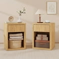 thumbnail image 2 of HOMCOM Modern Nightstand Set of 2, Bedside Table for Bedroom, Oak, 2 of 10