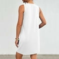 thumbnail image 5 of Riforla Womens Sleeveless Mini Tank Dress Casual Workout Sport Tennis Athletic with 2 Pockets Dress Shirt Dress with Belt White L, 5 of 7