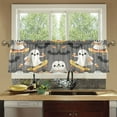 thumbnail image 4 of Yayeee Kitchen Curtains Tier Set of 2 Light Filtering 57"x36" Over Sink Window Panels, Cute Ghosts, 4 of 7