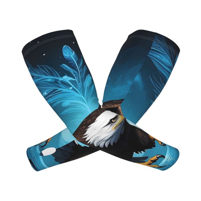 Balery Night Sky Forest Bald Eagle Mangas Refrescantes para Brazos para Hombre y Mujer – Transpirables y Absorbentes de Humedad para Mujeres, Hombres y Niños