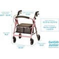 NOVA GetGo Junior Rollator Walker Petite Size, Rolling Walker for