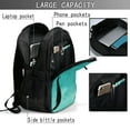 thumbnail image 4 of Cauagu Teal Turquoise1 Print Travel Laptop with USB Charging Port,Extra Large Backpack College Backpack Business Work Bag Casual Daypack Perfert for Men Women, 4 of 7