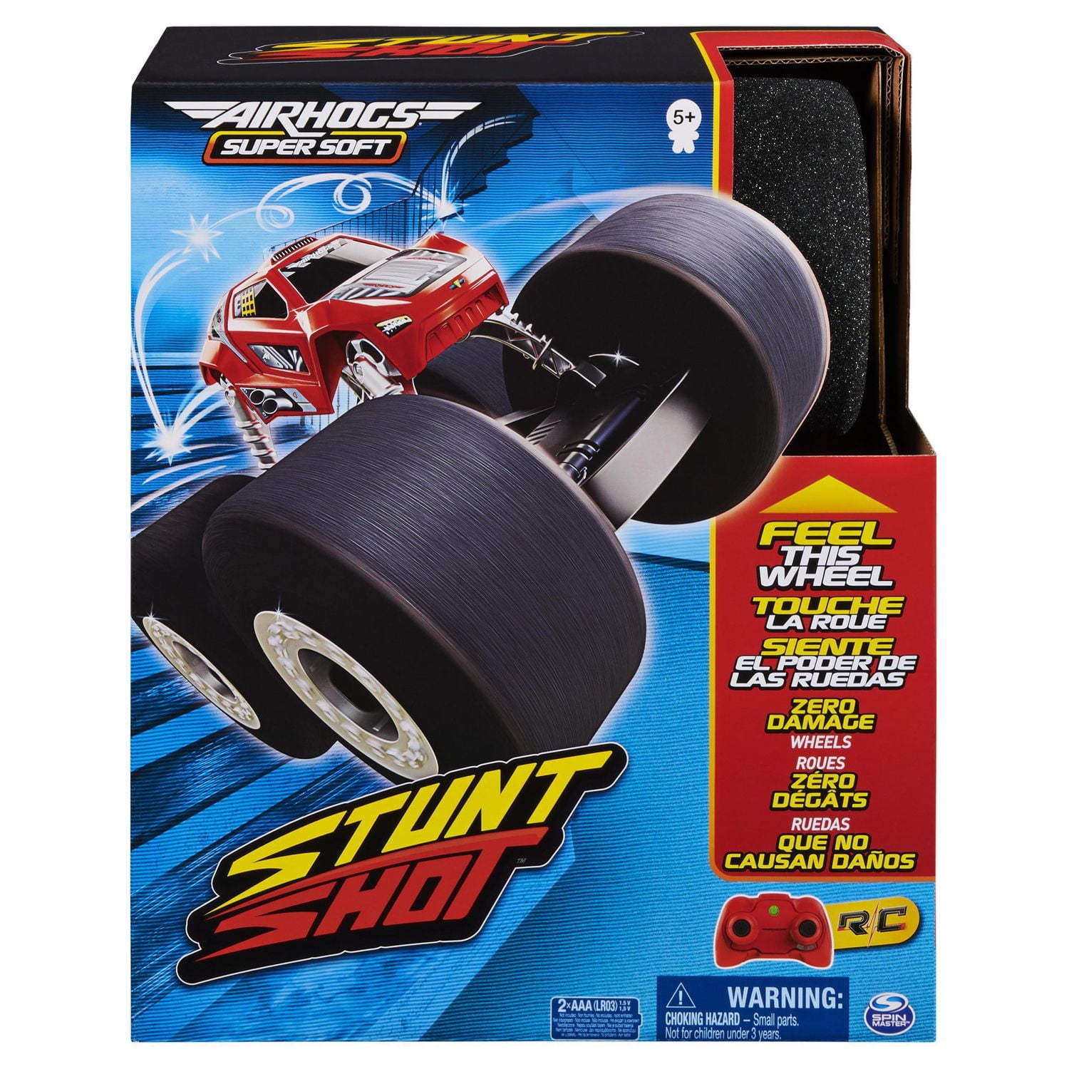 Air Hogs Super Soft, Stunt Shot Véhicule de cascade radiocommandé d'intérieur à roues souples, pour les enfants à partir de 5 ans