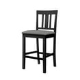 thumbnail image 3 of Home Design Kinsley Black/Gray Slat-Back Counter Chair Set of 4 with Padded Seats, Wood Frame, Modern Minimalist Style, Comfortable Adult Seating, Durable Construction, 3 of 4