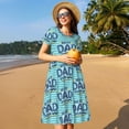 thumbnail image 4 of Disketp Best Dad Ever para Vestido de Manga Corta para Mujeres, Vestidos de Verano para Mujeres, Casual y Holgado para la Playa, 4 of 6