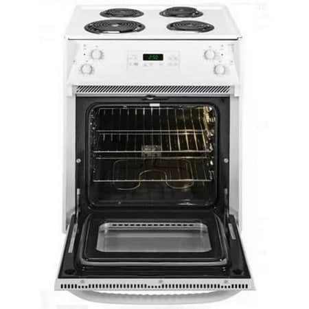 GE - 3.0 Cu. Ft. Self-Cleaning Drop-In Electric Range - White on white