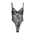 thumbnail image 2 of Body Salvador Mono de Encaje Mujer Tirante Cuello V Lencería Siamesa Noche Boda Negro, 2 of 10