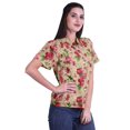 thumbnail image 3 of Moomaya Printed Half Sleeve Shirt For Women Button Down Collar Casual Top, 3 of 6