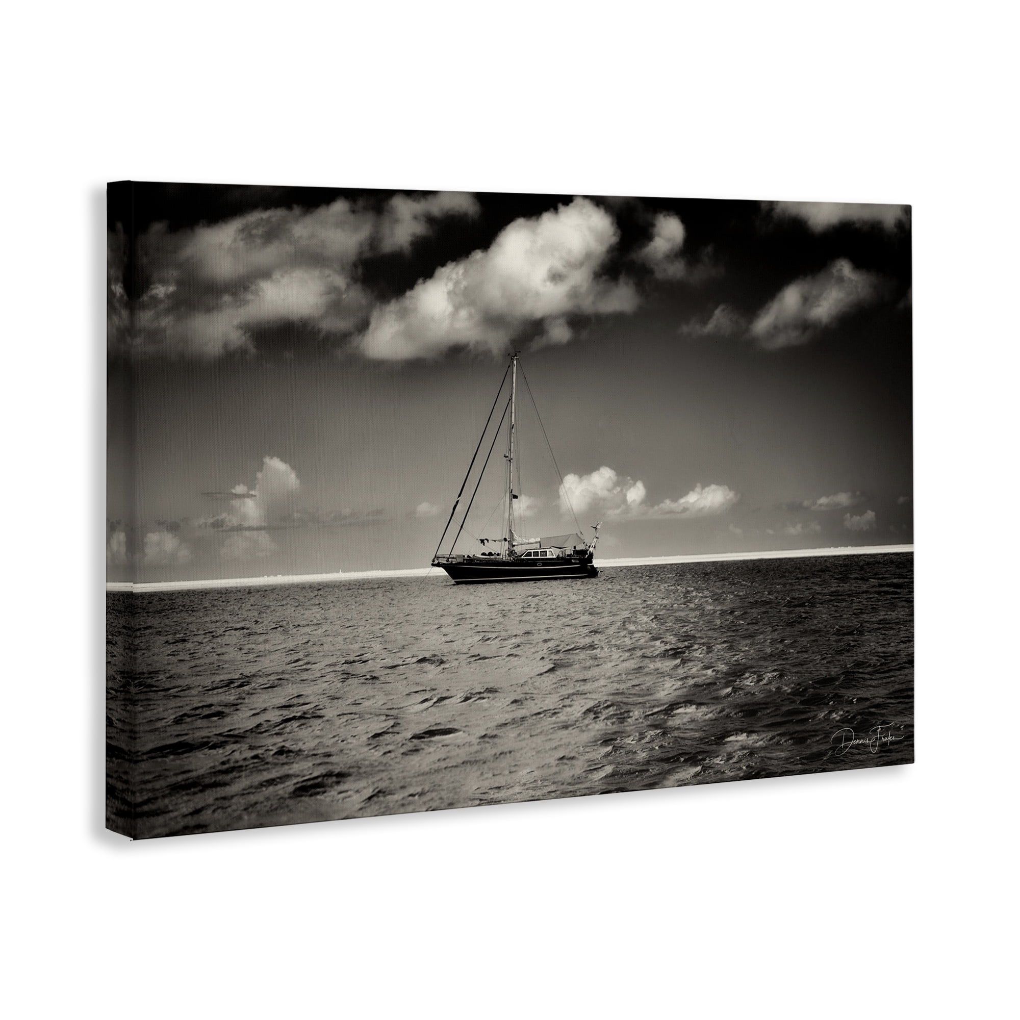 Stupell Industries Clouds Over Big Ship Landscape Photography Gallery Wrapped Canvas Art Print Wall Art, 24 x 16