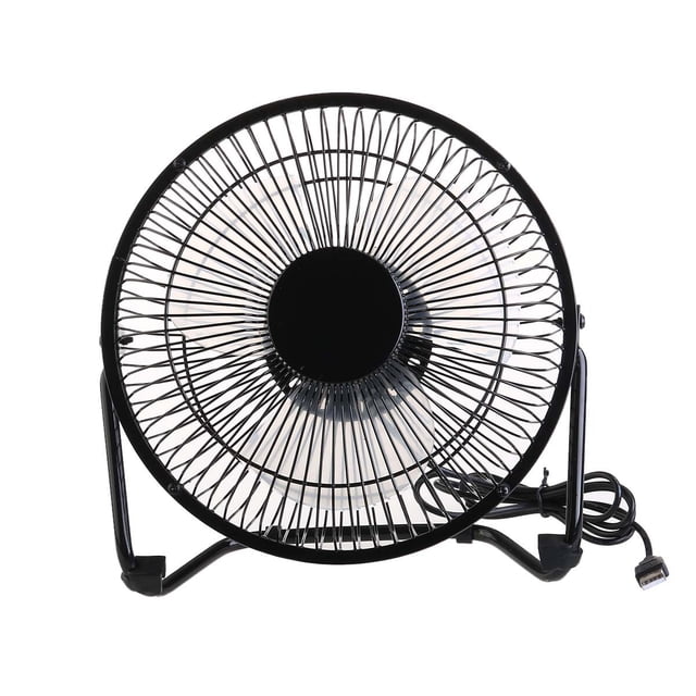 MasteelfCA 8-inch 360-degree Rotating 2-Mode Adjustable USB Power Mini Metal Electric Cooling Fan for PC /Laptop /Notebook (Black)