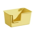 thumbnail image 3 of Open Top Cats Litter Box Bedpan Toilette Sand Box Container with High Sides Pet Yellow, 3 of 9