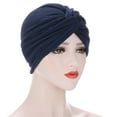 thumbnail image 3 of Ludlz Women Stretch Turbans Head Bennie Cover India's Hat Headwear Muslim Hijab Twisted Pleated Headwrap, 3 of 5