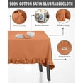 thumbnail image 6 of Vargottam Ruffle Tablecloth, Table Linens Rectangular Table Covers For Party Decor, Solid Dining Tabletop Covers Cotton Tablecloths,Peach,54 x 72 Inches, 6 of 7