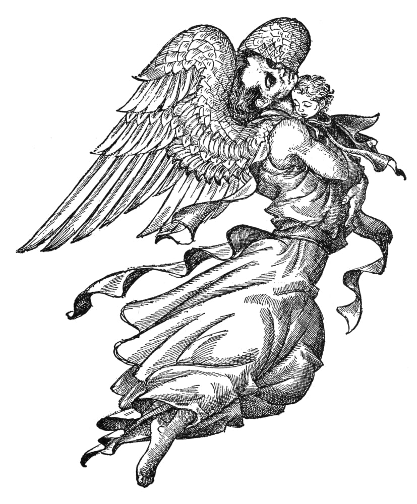 Andersen The Angel. /Ndrawing By Arthur Szyk For The Fairy Tale By