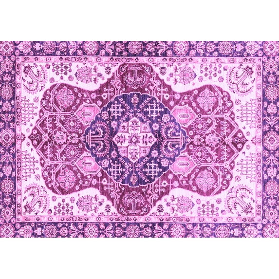 Ahgly Company Indoor Rectangle Abstract Purple Modern Area Rugs, 2' x 3'