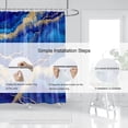 thumbnail image 6 of Marble Shower Curtain, Blue Marble Shower Curtain Set, Abstract Luxury Navy Blue Gold Glitter Veins Texture Marble Shower stall Curtain for Bathroom, Waterproof Fabric with 12 Hooks, 72 x 72 inches, 6 of 6