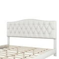 thumbnail image 5 of Royard Oaktree King Size Upholstered Bed Frame w/Saddle Curved Headboard and Diamond Tufted Details, 5 of 7