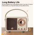 thumbnail image 3 of Baolira Altavoz Bluetooth retro mini altavoz inalámbrico, altavoz Bluetooth con sonido estéreo nítido, graves ricos, altavoz Bluetooth portátil para iPhone, dispositivos Android y tableta (beige), 3 of 5