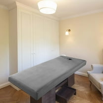 HOOWIFFY Grey Washable Spa Couch Cover with Face Hole, Breathable Knitted Cotton Massage Table Sheet for Salon and Therapy