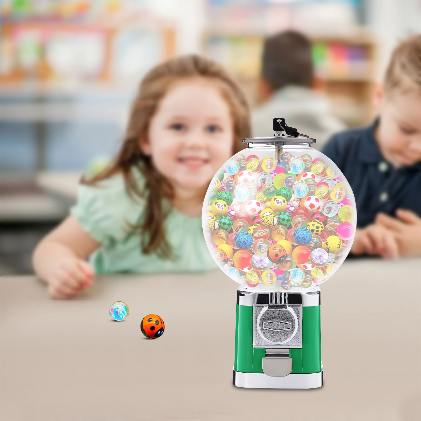 Bulk Vending Gumball Candy Machine Countertop Treat Dispenser Large Capacity for Retail Stores, Game Halls