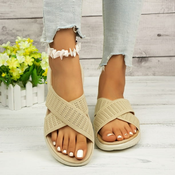 WILLBEST Sandalias De Piso Para Mujer Zapatos Casuales De Mujer Para Uso Diario Diseño Cómodo De Punta Cerrada Estilo Fácil De Poner Calzado Plano Versátil Para Vestidos Y Todas Las Estaciones