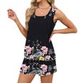 thumbnail image 5 of Sewkxo Two Piece Sets for Women Summer Lounge Short Sets Tank Square Neck Sleeveless Sweat Suit With Pocket,Black 2XL, 5 of 8