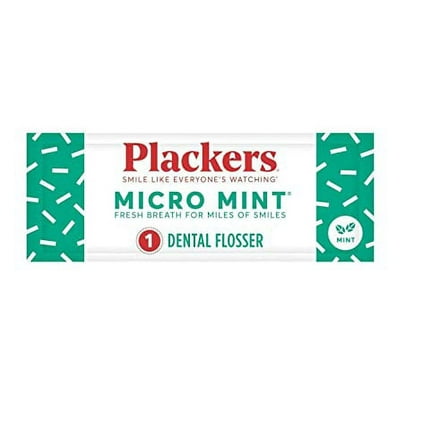 Plackers Micro Mint Dental Floss Picks, Fold Away Pick, Easy to Use, with Super TufFloss®, Green, 500 Count