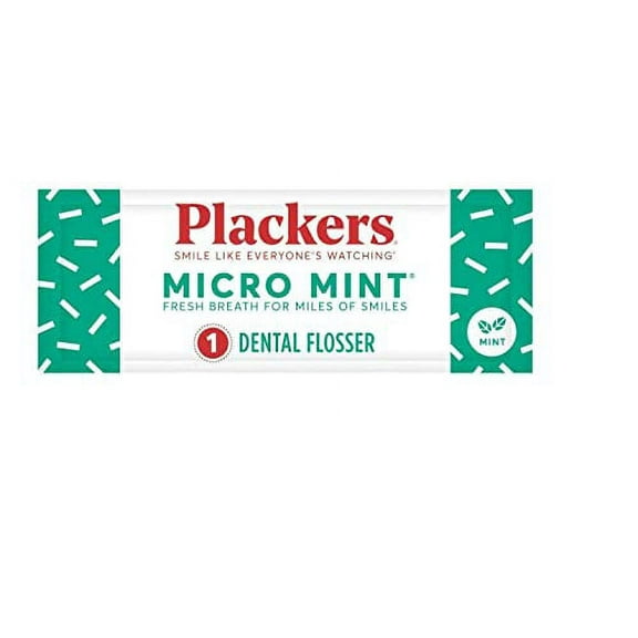 Plackers Micro Mint Dental Floss Picks, Fold Away Pick, Easy to Use, with Super TufFloss®, Green, 500 Count