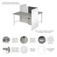 thumbnail image 5 of Hustle 60W 2 Person Cubicle Desk with Storage in White/Gray - Engineered Wood, 5 of 6