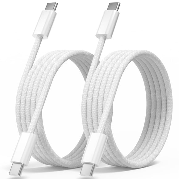Cable USB C a USB C Quickeep, carga rápida, 3 pies y 60 W, paquete de 2
