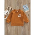 thumbnail image 2 of Baby Boy's Girl's Sweatshirt, Letter Printed Long Sleeve Round Neck Warm Loose Tops, 2 of 8