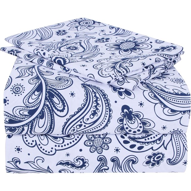 Floral Printed Sheet Set King Soft Microfiber Botanical Bed Sheets Extra Deep Pocket Pieces