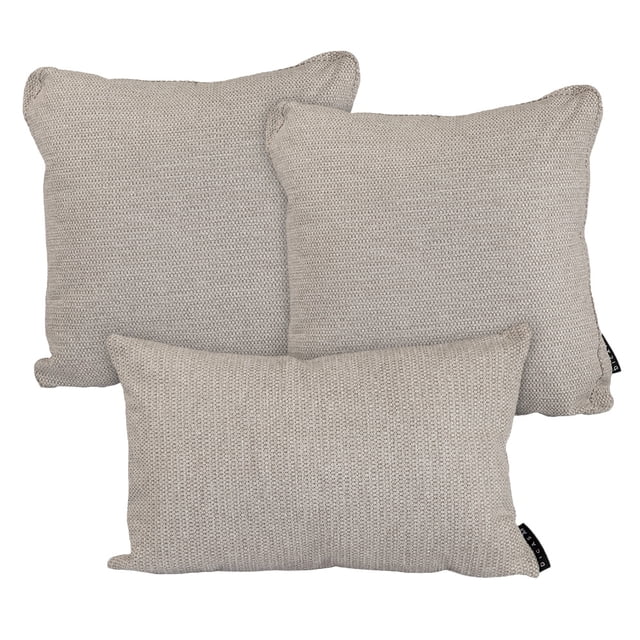 Set de 3 Cojines (1 Rectangular y 2 Cuadrados Grandes) Rivo Beige