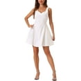 thumbnail image 2 of INSPIRE CHIC Women's Party Sleeveless Sweetheart Neck Fit and Fla Swing Cocktail Dress L White, 2 of 6