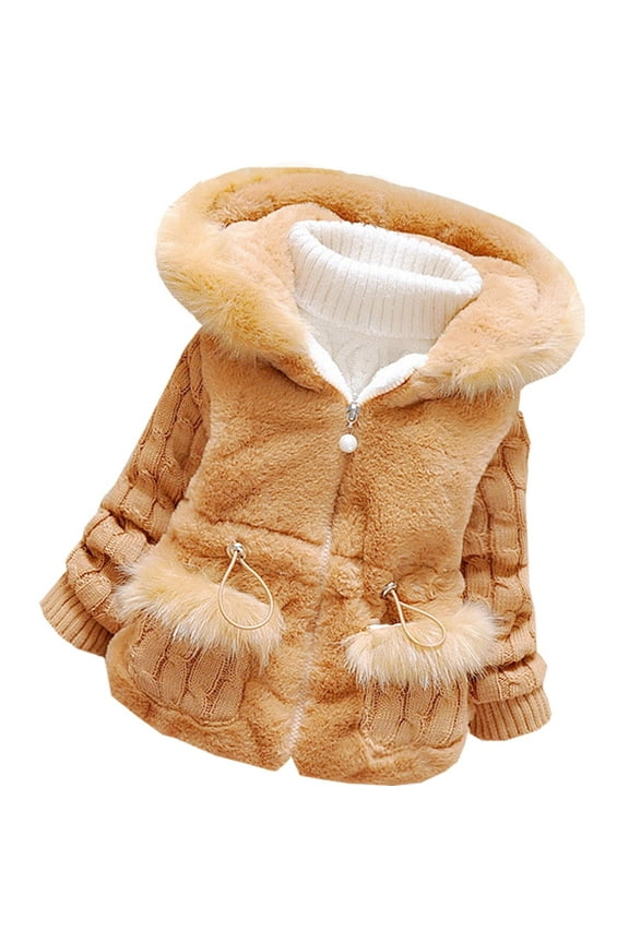 Baby Girls Winter Autumn Little Kids Toddler Warm Jacket Coat Brown 4T