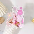 thumbnail image 3 of for iPhone 14 Case Clear Pink Floral Bear Camera Lens Case with Lovely Flower Bracelet Chain for Women,Shockproof Cover-Pink, 3 of 13