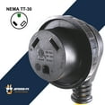 thumbnail image 2 of Journeyman-Pro 30A RV Power Extension Cord TT30 Locking Female (Safety Yellow), Black Grip Handle w/Power Indicator - 15, 25, 50 Feet Length 125V - 30 AMP, TT-30P to TT-30R(Twist Lock), (50 Feet) …, 2 of 6
