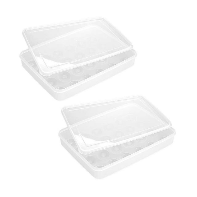 Huevos rellenos perfectos con facilidad, 2 recipientes transparentes para huevos con tapa con capacidad para 48 huevos, fáciles de transportar, aptos para lavavajillas.