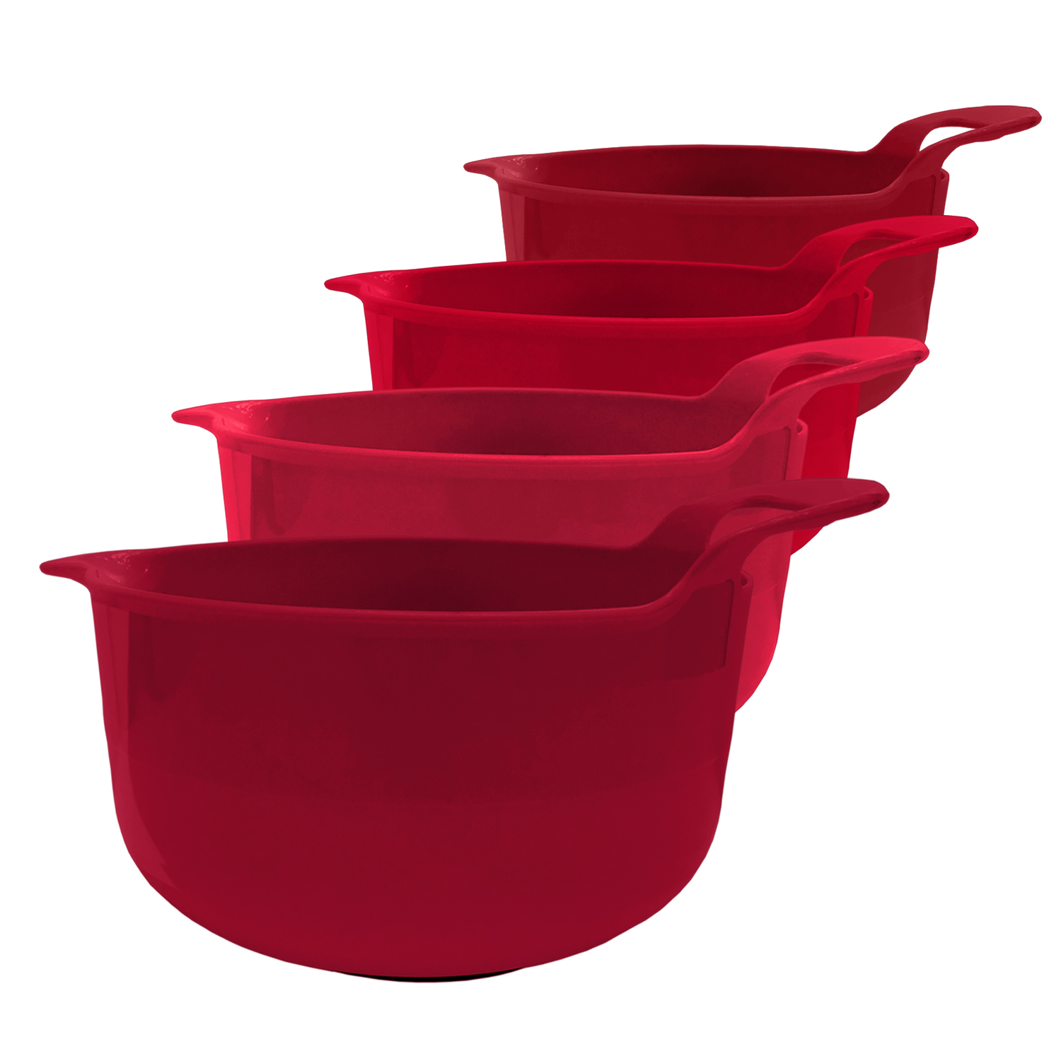 Edge Mixing Bowls 4 Piece Plastic NonSkid Nesting Bowls with Spouts