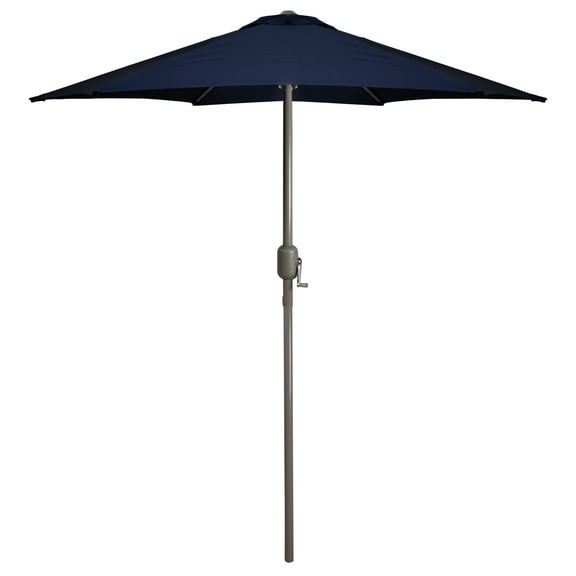 Northlight 7.5' Octagon Outdoor Patio Market Umbrella with Hand Crank - Navy Blue