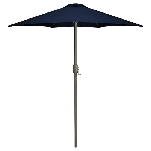 Northlight 7.5ft Outdoor Patio Market Umbrella with Hand Crank, Navy Blue