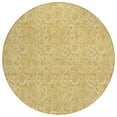 thumbnail image 2 of 8' Gold And Wheat Round Floral Washable Indoor Outdoor Area Rug, 2 of 5