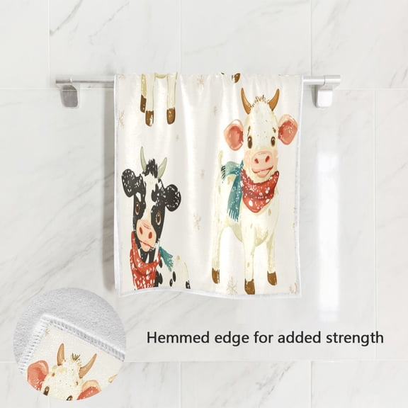 BZSMCE Bath Towel 30 X 15 in Soft Towel Cute Milch Cow Design Pattern