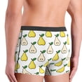 thumbnail image 4 of Men's Boxer Briefs, Cute Yellow Pear Green Leaves Soft Comfy Mens Underwear Boxer Briefs Breathable With Widen Waist, 4 of 7