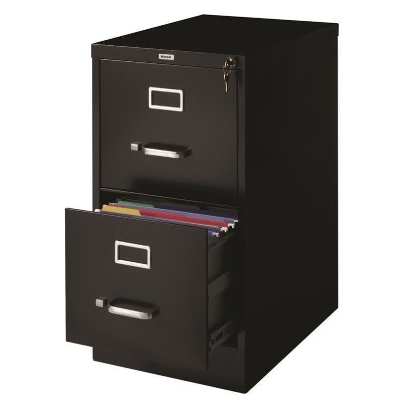 Hirsh 22 In Deep 2 Drawer Vertical Letter File Cabinet In Black