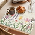 thumbnail image 3 of Spring Tulip Placemats Set of 8, Colored Flower Plant Linen Texture Non-Slip Place Mats Washable Table Mats for Kitchen Dining Table Decorations Indoor/Outdoor, 3 of 9