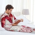 thumbnail image 6 of Lsque Textured Heart Abstract Art Pattern Long Sleeve Pajama Set for Men - Soft 2-Piece Sleepwear and Loungewear Set with Pockets, Comfy Nightwear-XX-Large, 6 of 7