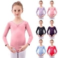 thumbnail image 6 of ZACPNCV Girls Long Sleeve Ballet Leotards One Piece Gymnatics Dance Kids Stretch Gymnastics Bodysuit Ballet Outfits Light Blue 12-13 Years, 6 of 6