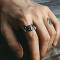thumbnail image 4 of Cool Punk Skull Rings Jewelry Eye Catching Cool Punk Rings Silver Skull Rings for the Modern Men, 4 of 8
